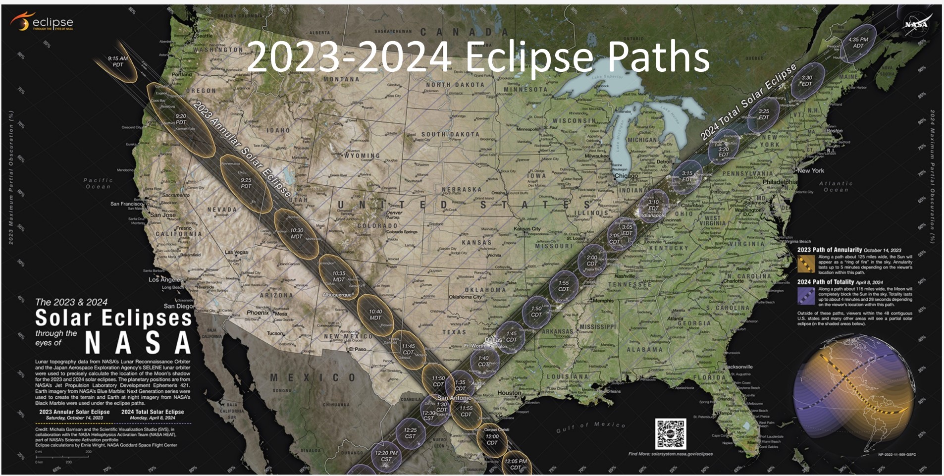 2023-2024 Eclipse Paths