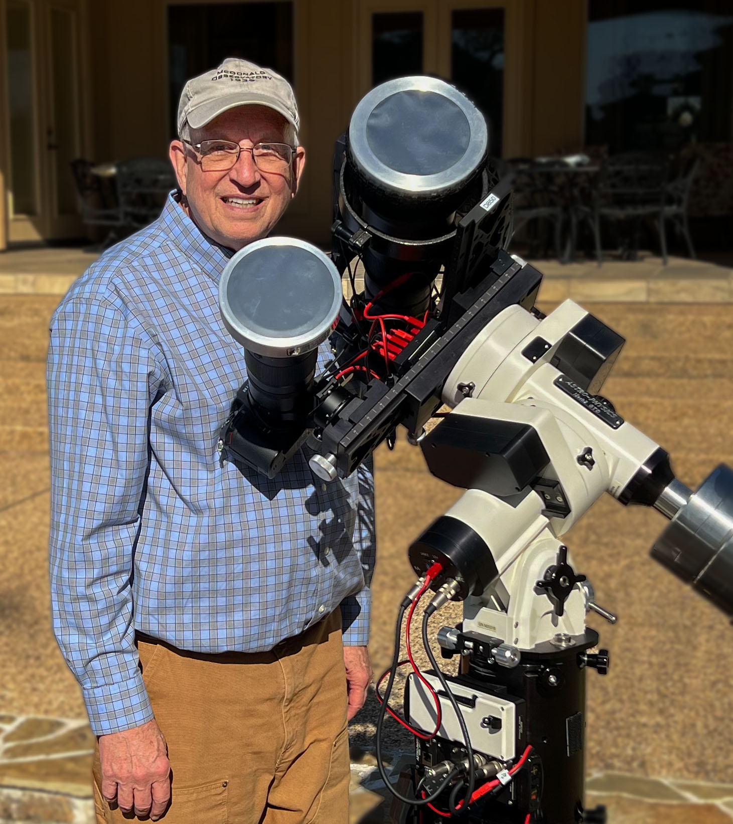Randall Light with his solar telescope and setup