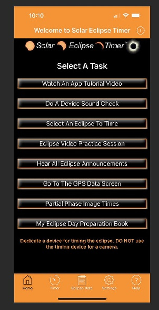 Solar Eclipse Timer App