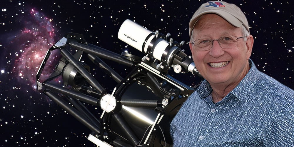 Randy Light with telescope pointed at galaxy