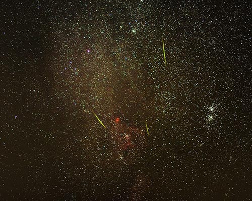 dslr-astrophotography Perseids M85 Double Cluster Heart and Soul Nebula 