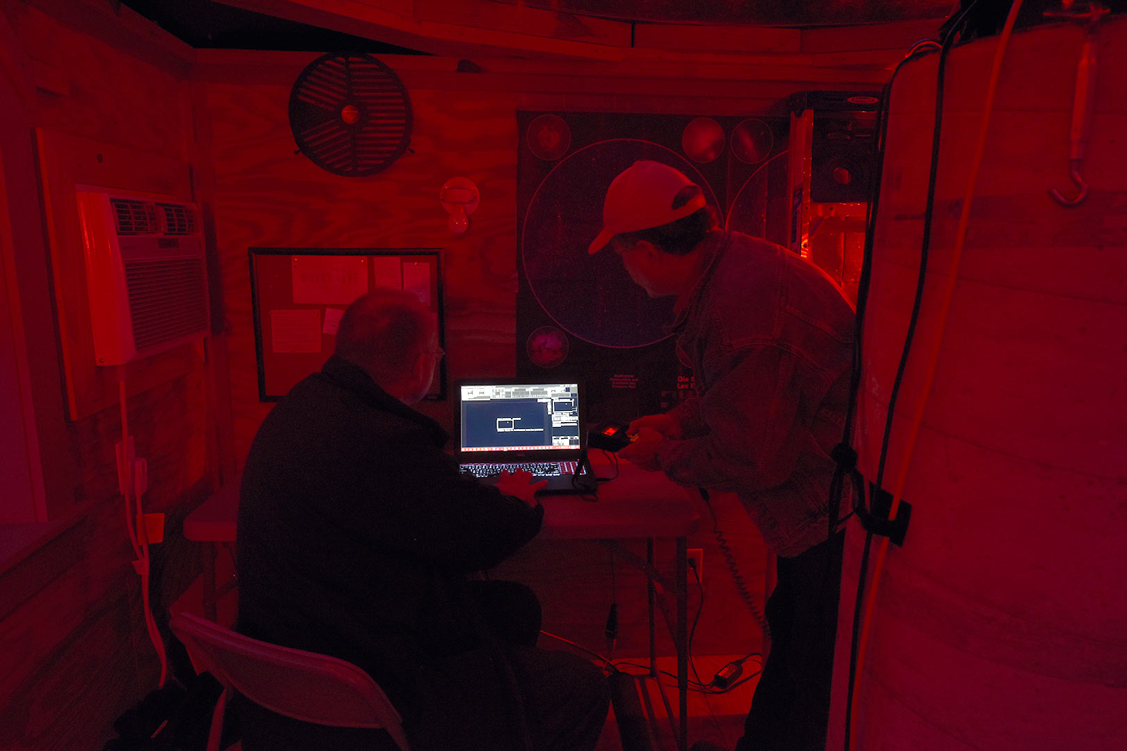 Dr Spearman and Dr Light observing at a star party