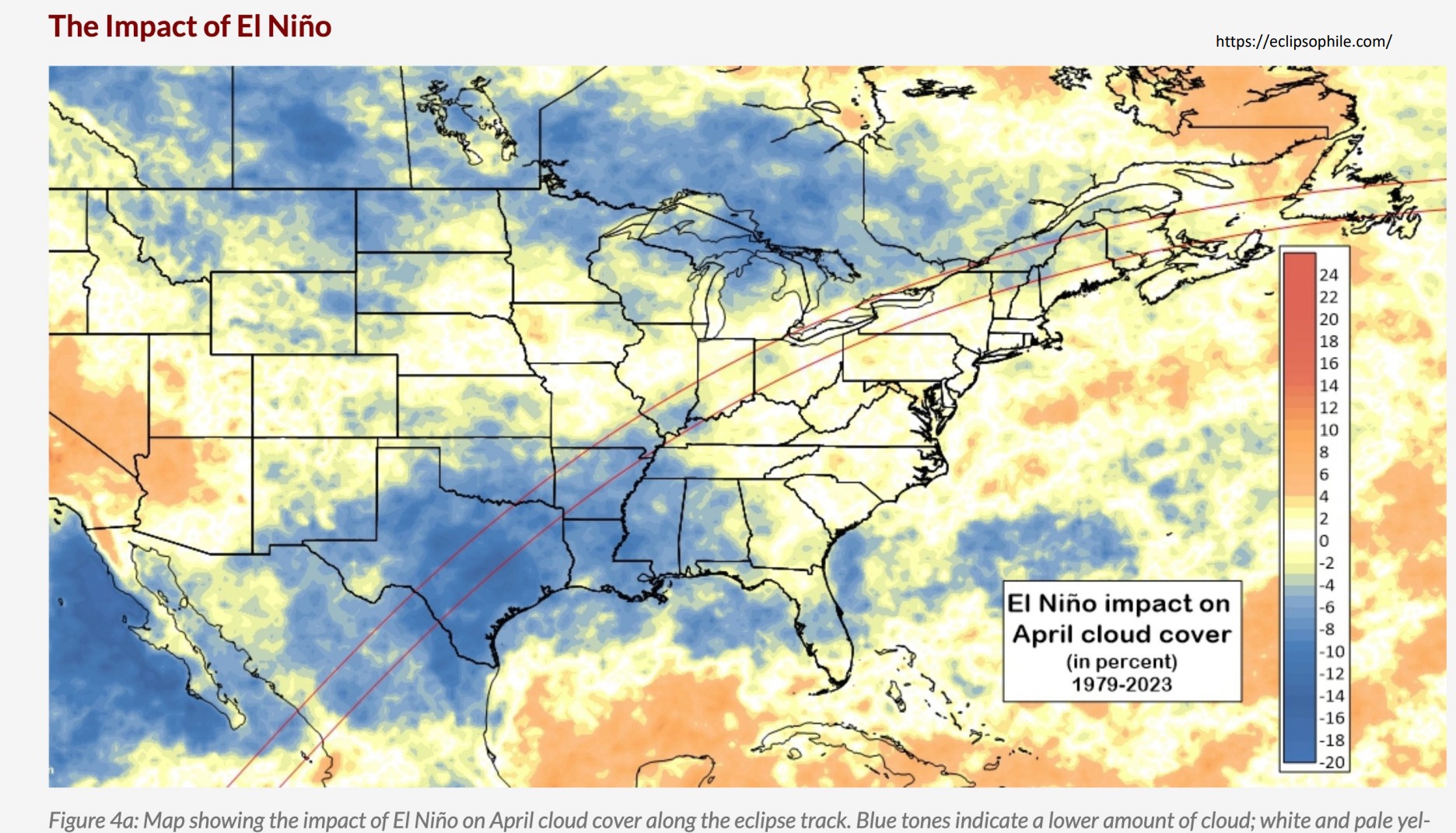 El Nino impact on April cloud cover