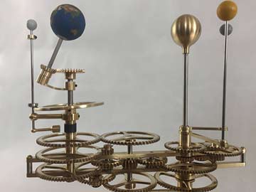 Planets and Moon on Tellurion Orrery