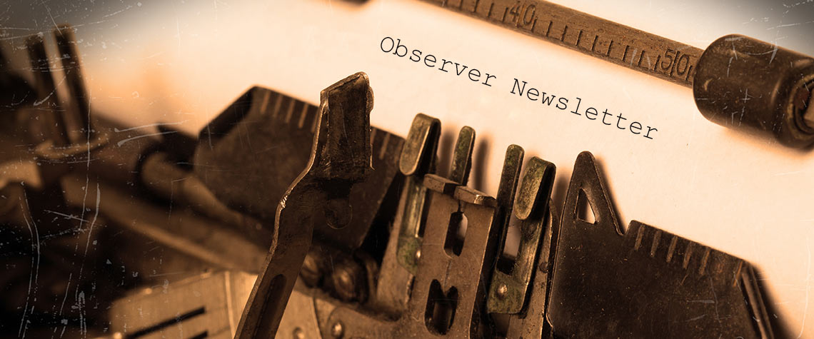 Observer newsletter in typewriter