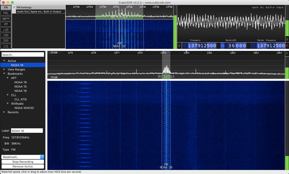 radio signal from NOAA 18
