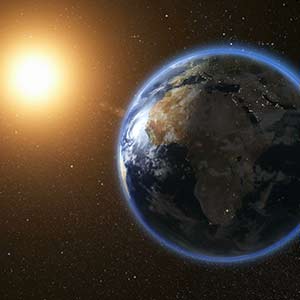 Earth travels around sun
