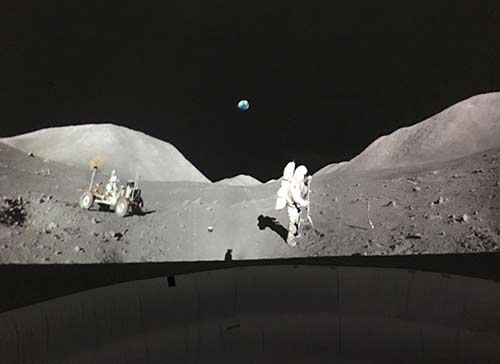 Moon scene looks authentic in inflatable planetarium