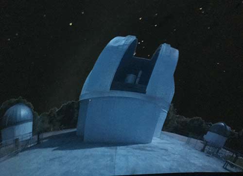 An observatory,  featured in the planetarium, is used to facilitate star and planet gazing