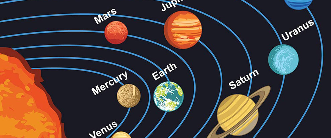 solar system drawing to scale