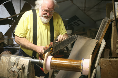 Tim Cowden in his workshop