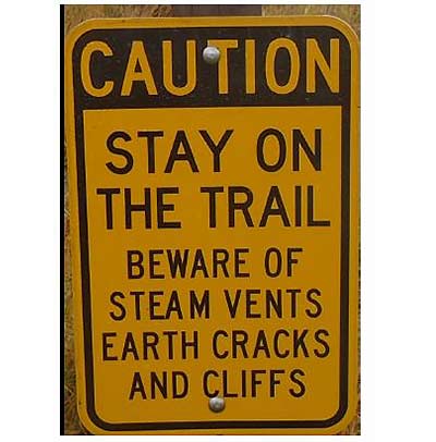 caution sign trail