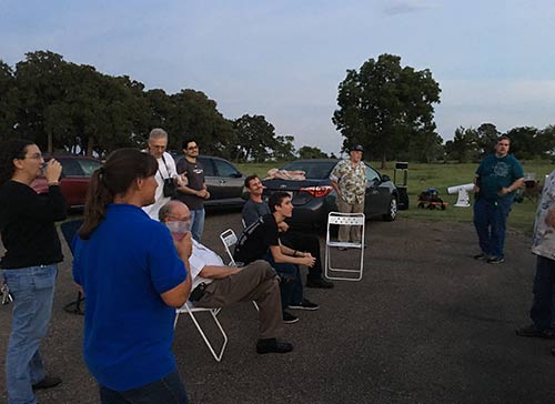 Mitchell Barry getting last minute instructions before star party